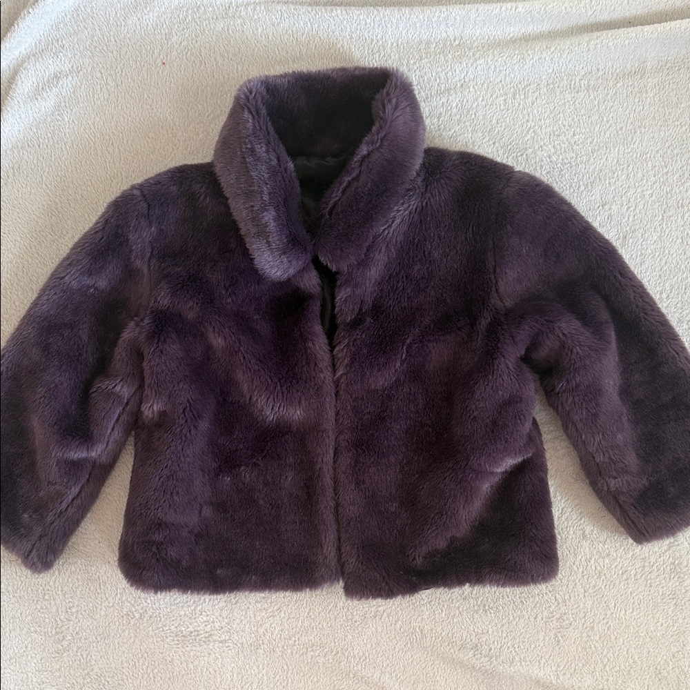 Mixit Purple Faux Fur Cropped Jacket